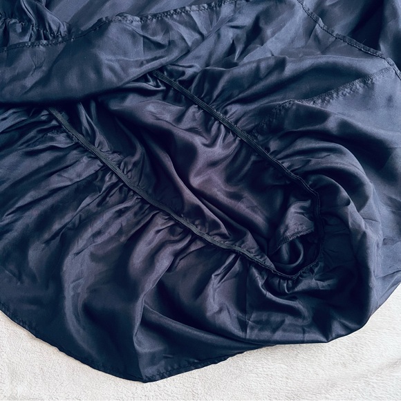 Johnny Was Pete & Greta Silky Lagenlook Billowy Ruffle Hem Dress Navy Blue Sz M - Picture 8 of 11